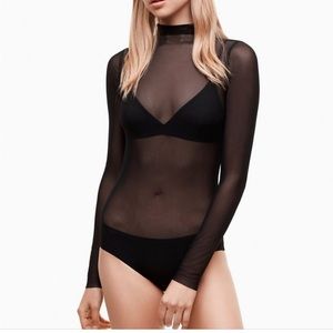 Wilfred Free (Aritzia) Zosia Long Sleeve Mesh Bodysuit in size Large